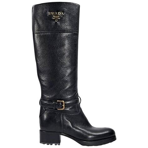 prada cervo riding boots|Prada Cervo Logo Riding Boot, Black (nero) .